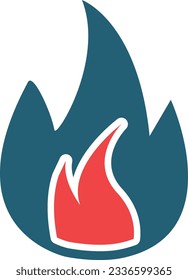 Flame Glyph Two Color Icon For Personal And Commercial Use.
