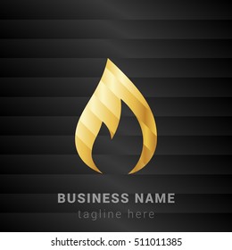 Flame Gold and Black silk fashion premium icon / Logo