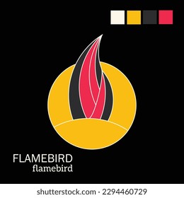 Flame golden ratio logo with color palette