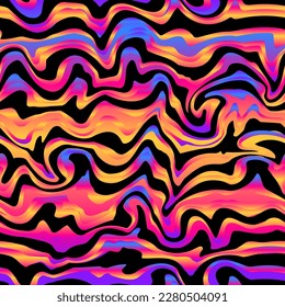 Flame gradient waves. Seamless pattern