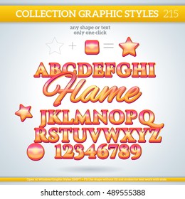 Flame Graphic Styles for Design. Can be use for decor, text, title, cards, events, posters, icons, logo and other.