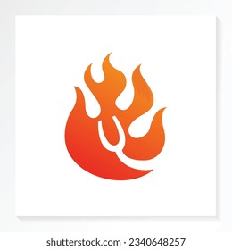 flame grill modern logo isolated in white