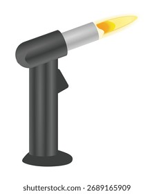 Encendedor de pistola de fuego. Ilustración vectorial