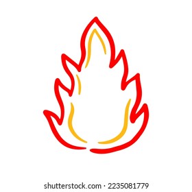 Flame hand drawn icon design vector. 