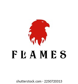 Diseño del logotipo de la llama Hawk, símbolo audaz y vehemente del poder y la libertad