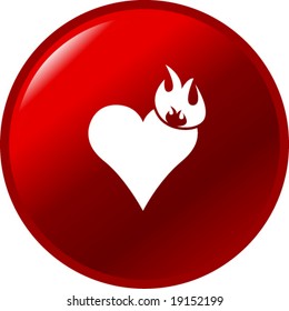 flame in heart button