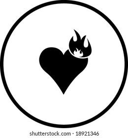 flame in heart symbol