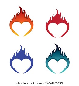Flame and Heart Vector Design, Flaming Heart can be use for logo, icon, apparel or merchandise