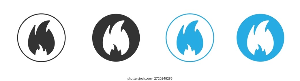 Icono de la llama para el App y el Diseño web. Ilustración de elemento simple.