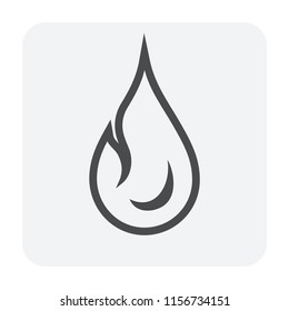 Flame icon, black color.