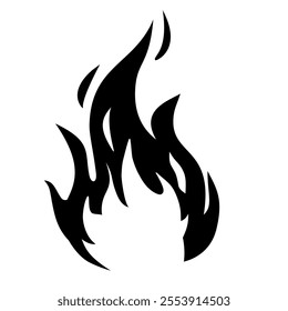 Flame Icon Black Silhouette Illustration