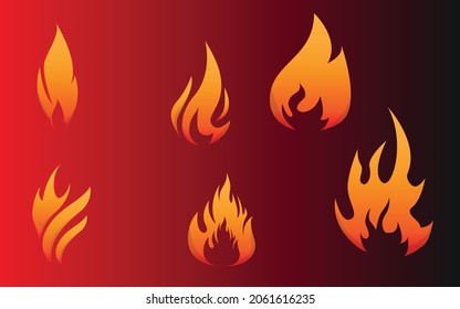 flame icon collection. an editable vector illustration