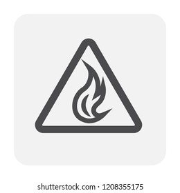 Flame icon design, black and outline.