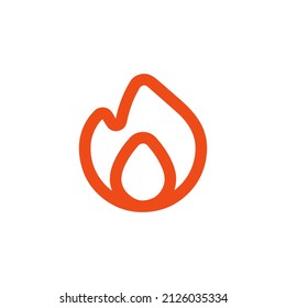 Flame icon design. Minimal style flame fire logo icon. Vector illustration