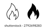 Flame icon design project. Editable clipart and line icons