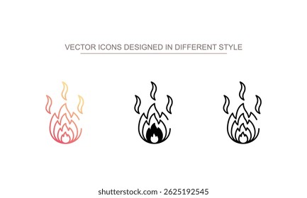 Flame icon design with white background stock illustration