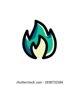 Flame Icon Filled Outline Nature Illustration Logo Vector
