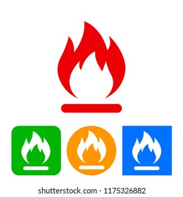 Flame icon. Fire Button - for stock