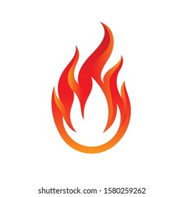 Flame Icon. Fire Spurts Logotype or Hot Burn Symbol. Warning About the Fire Danger Fire Attention Icon, Spicy Food Sign. Danger Warning Logo on White Background
