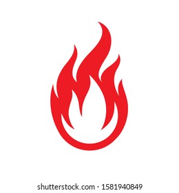 Flame Icon. Fire Spurts Logotype or Hot Burn Symbol. Warning About the Fire Danger Fire Attention Icon, Bonfire Illustration