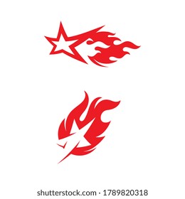 flame icon fire vector design template