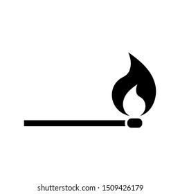 Flame icon. Fire vector illustration EPS10. Matchstick icon