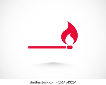 Flame icon. Fire vector illustration EPS10. Matchstick icon