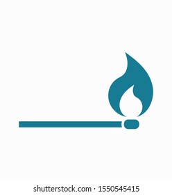 Flame icon. Fire vector illustration EPS10. Matchstick icon