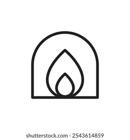 Flame icon Flat line illustration