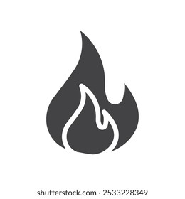 Icono de llama Conjunto de contorno simple plano