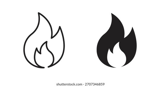 Flame icon. flat and stroke style Collection. simple symbol