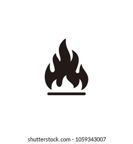 Flame icon isolated on white background