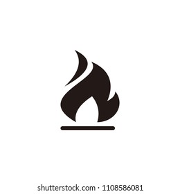 Flame icon isolated on white background