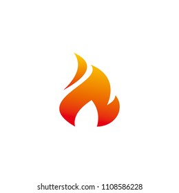 Flame icon isolated on white background