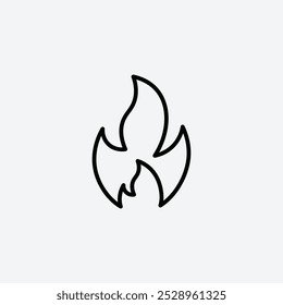 Flammensymbol einzeln auf weißem Hintergrund.