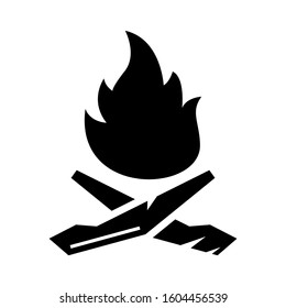 flame icon isolated sign symbol vector illustration - Collection of high quality black style vector icons
