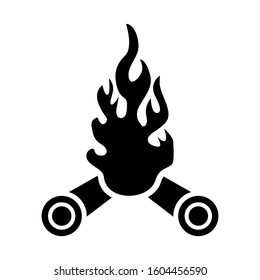 flame icon isolated sign symbol vector illustration - Collection of high quality black style vector icons
