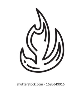 Flame icon is in line and pixel perfect style. Fire element for tarot cards or game web design. Magic vector icon for fortuneteller website. Isolated object on a white background.