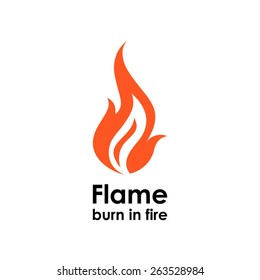 Flame icon. Logo design vector template. Fire logotype icon