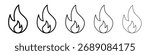 Flame icon for mobile concept and web design.