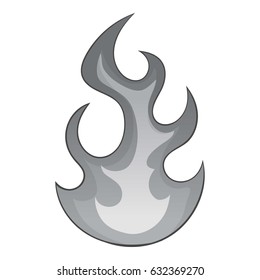Flame icon in monochrome style isolated on white background vector illustration