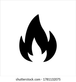Flame icon on white background