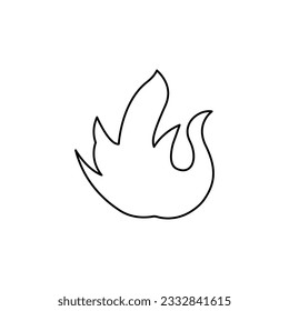 icono de llama en fondo blanco, ilustración vectorial
