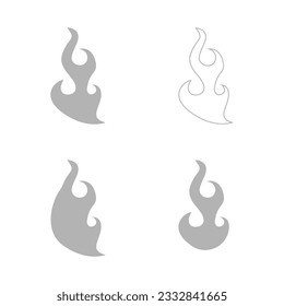 flame icon on a white background, vector illustration