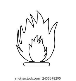 flame icon on a white background, vector illustration