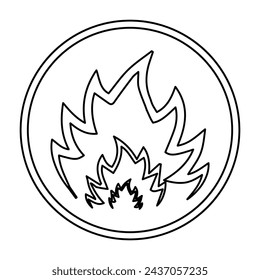 flame icon on a white background, vector illustration