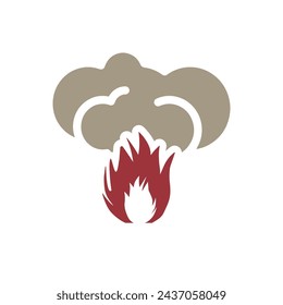 flame icon on a white background, vector illustration