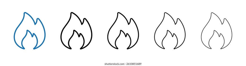 Flame icon Outline vector logo for web ui