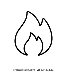 Flame icon Outline vector for web ui