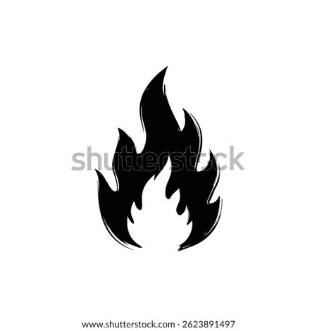 Flame Icon with Rough Edges and Paint Fade - Black Filled Icon